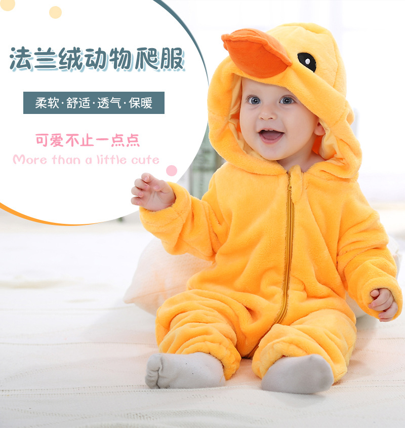 Newborn Flannel Animal Romper