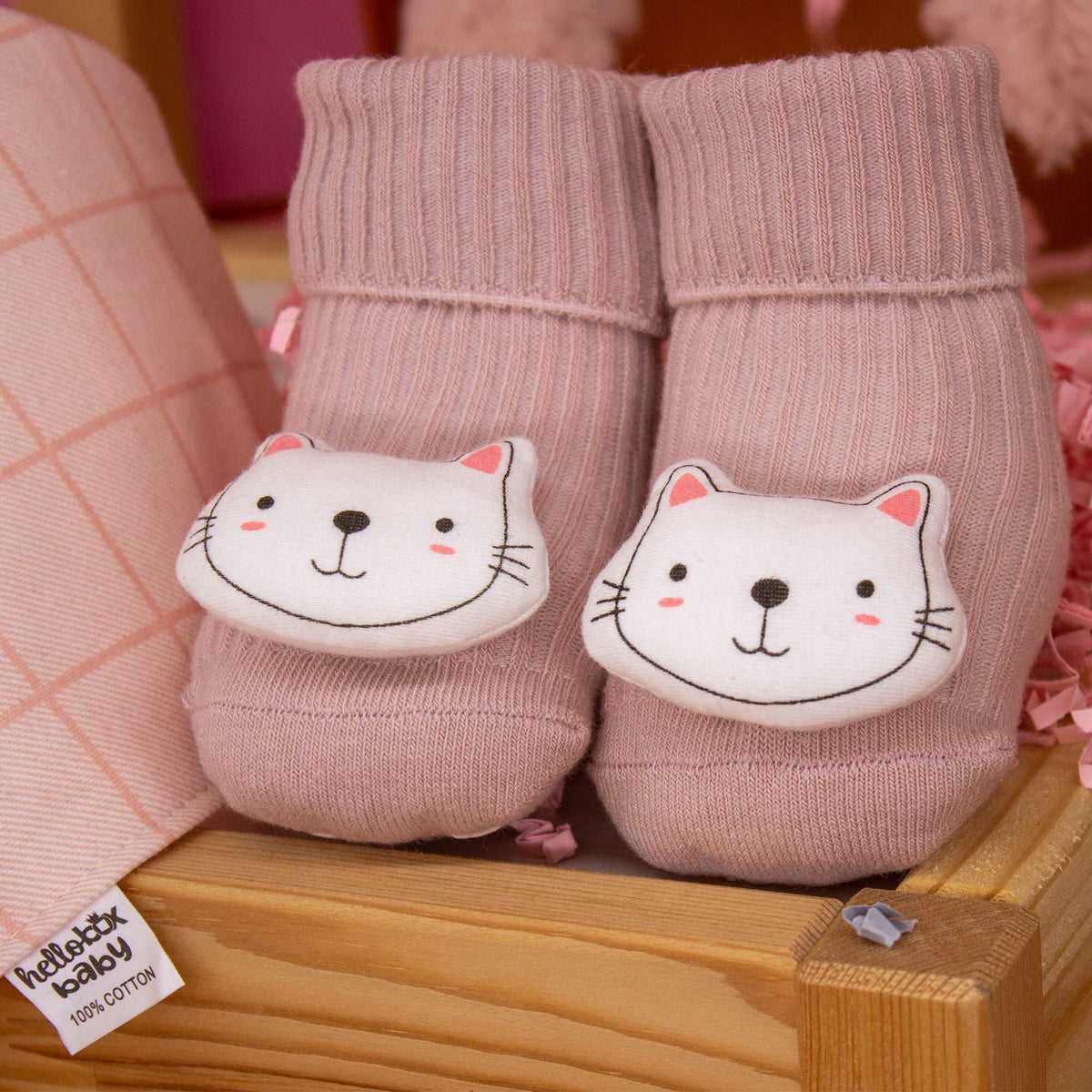 Baby Birth Gift Set for Girls - Comfort Blanket & Anti-Slip Socks