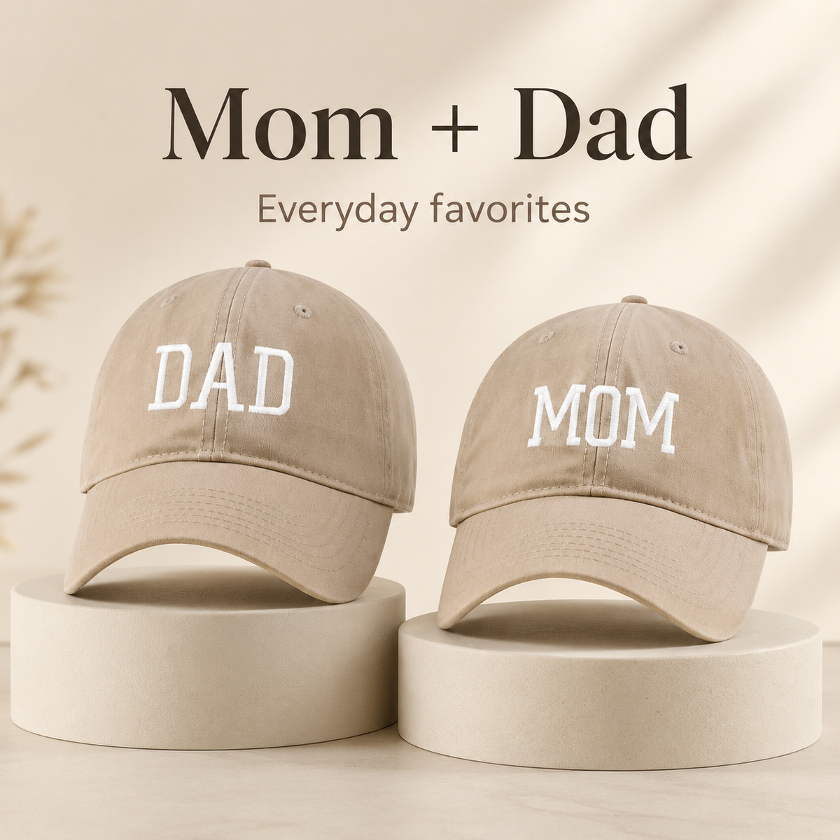 Embroidered Cotton Baseball Cap MOM and DAD