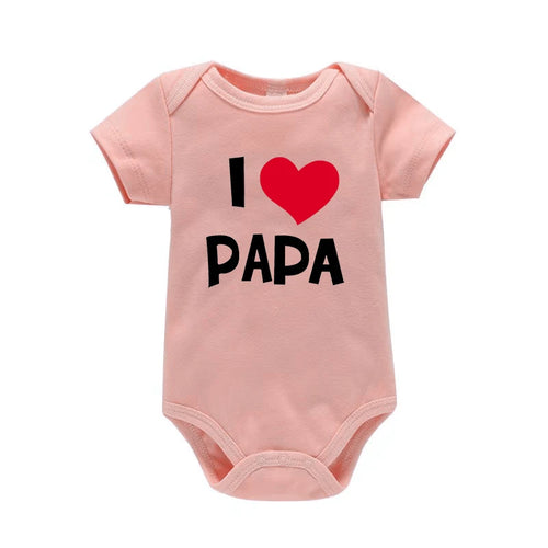 I Love Mama & Papa Baby Bodysuit
