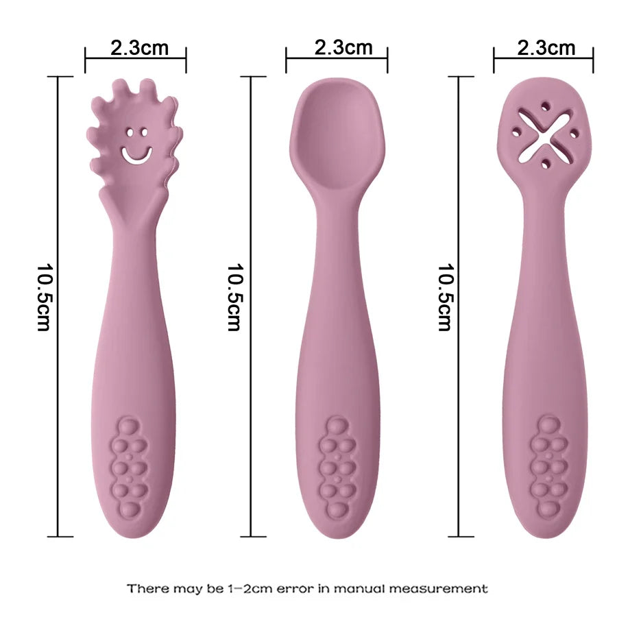 Silicone Baby Learning Spoons – Set of 3