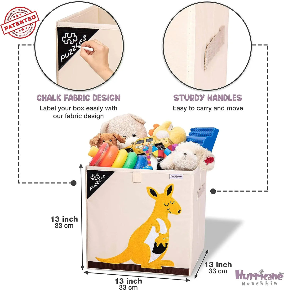 Squared Foldable Storage Box with Animals