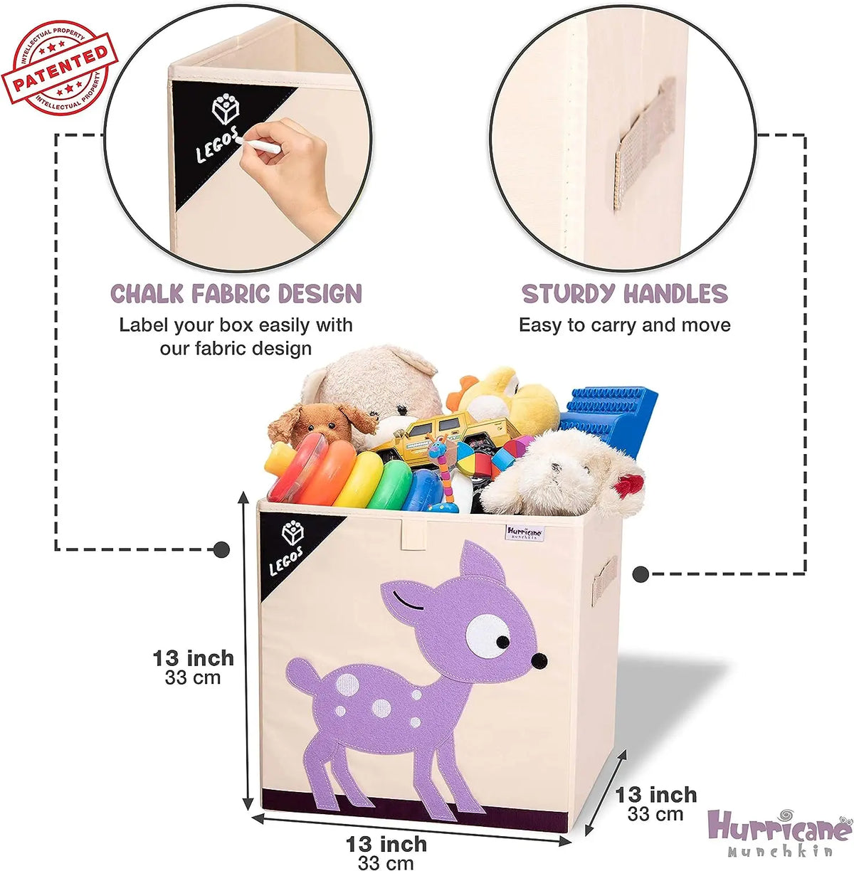 Squared Foldable Storage Box with Animals
