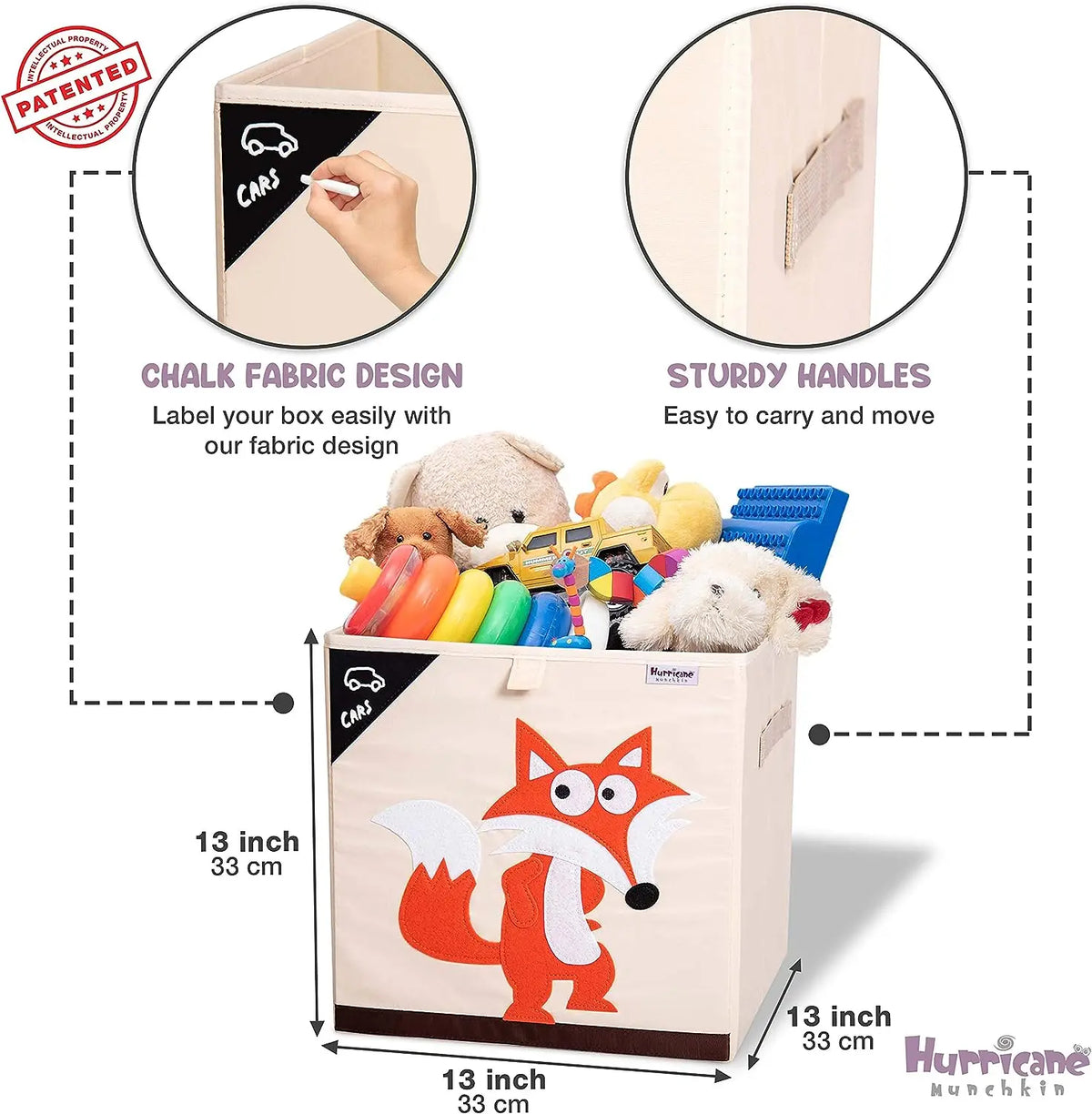 Squared Foldable Storage Box with Animals