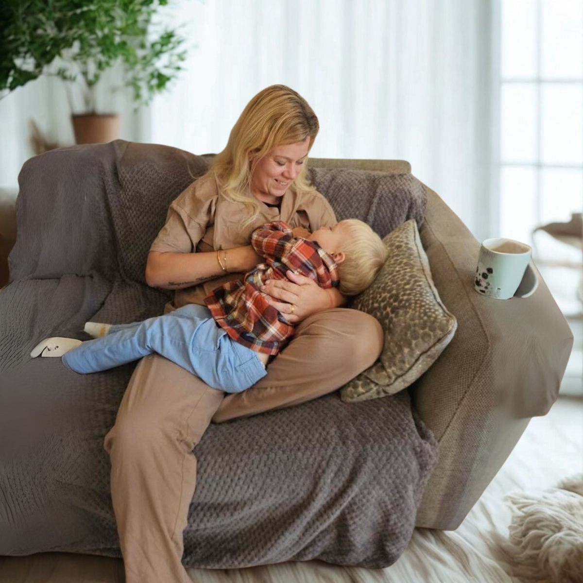 Mocha Cotton Nursing Pyjama Set