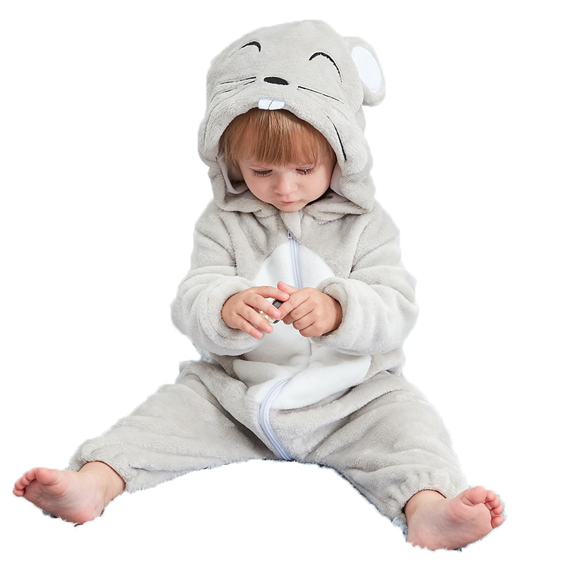 Newborn Flannel Animal Romper