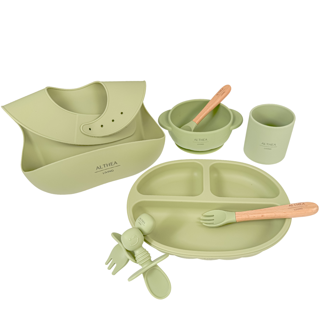 Organic Silicone Baby Tableware Set, 8 Pieces