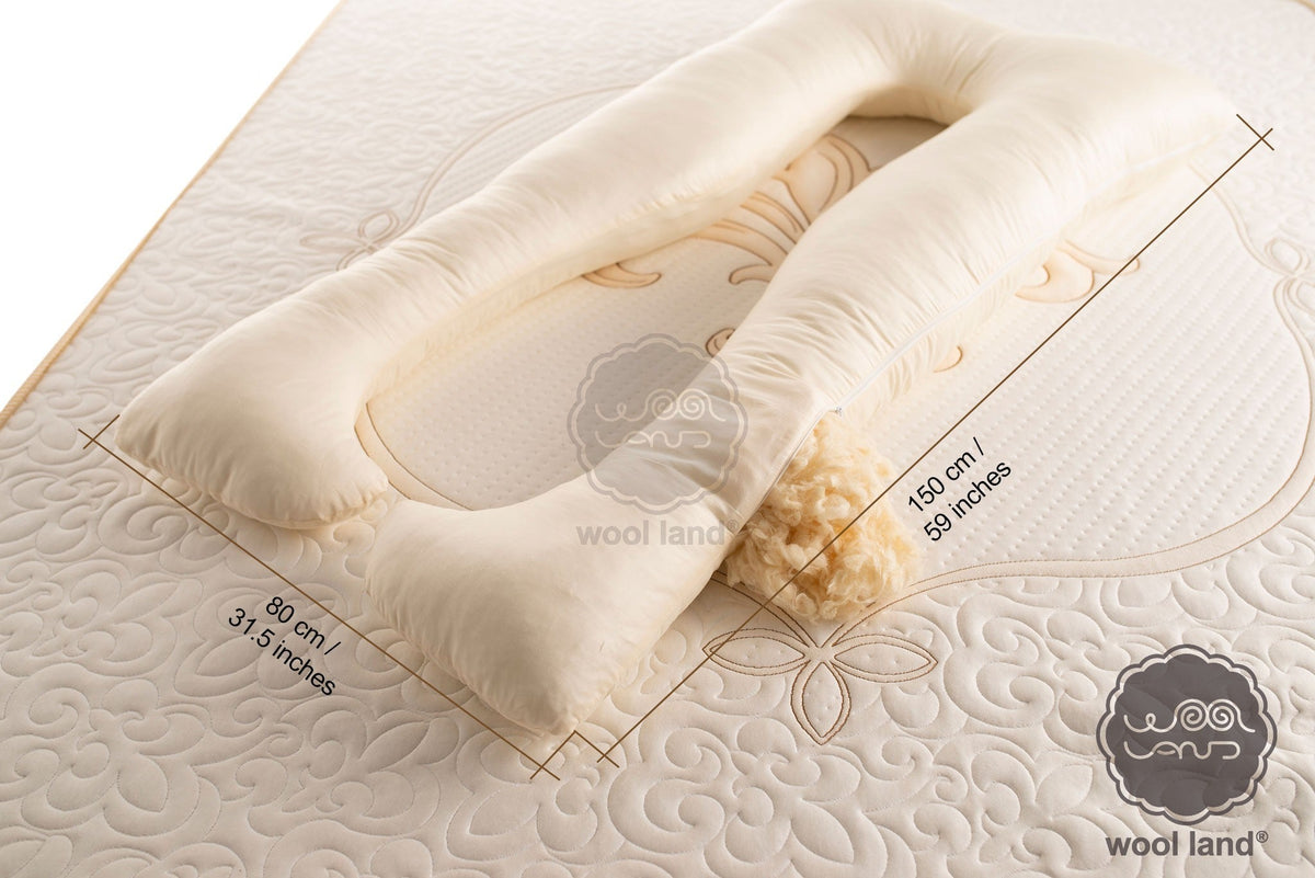 Natural Wool U-Shaped Pregnancy Pillow