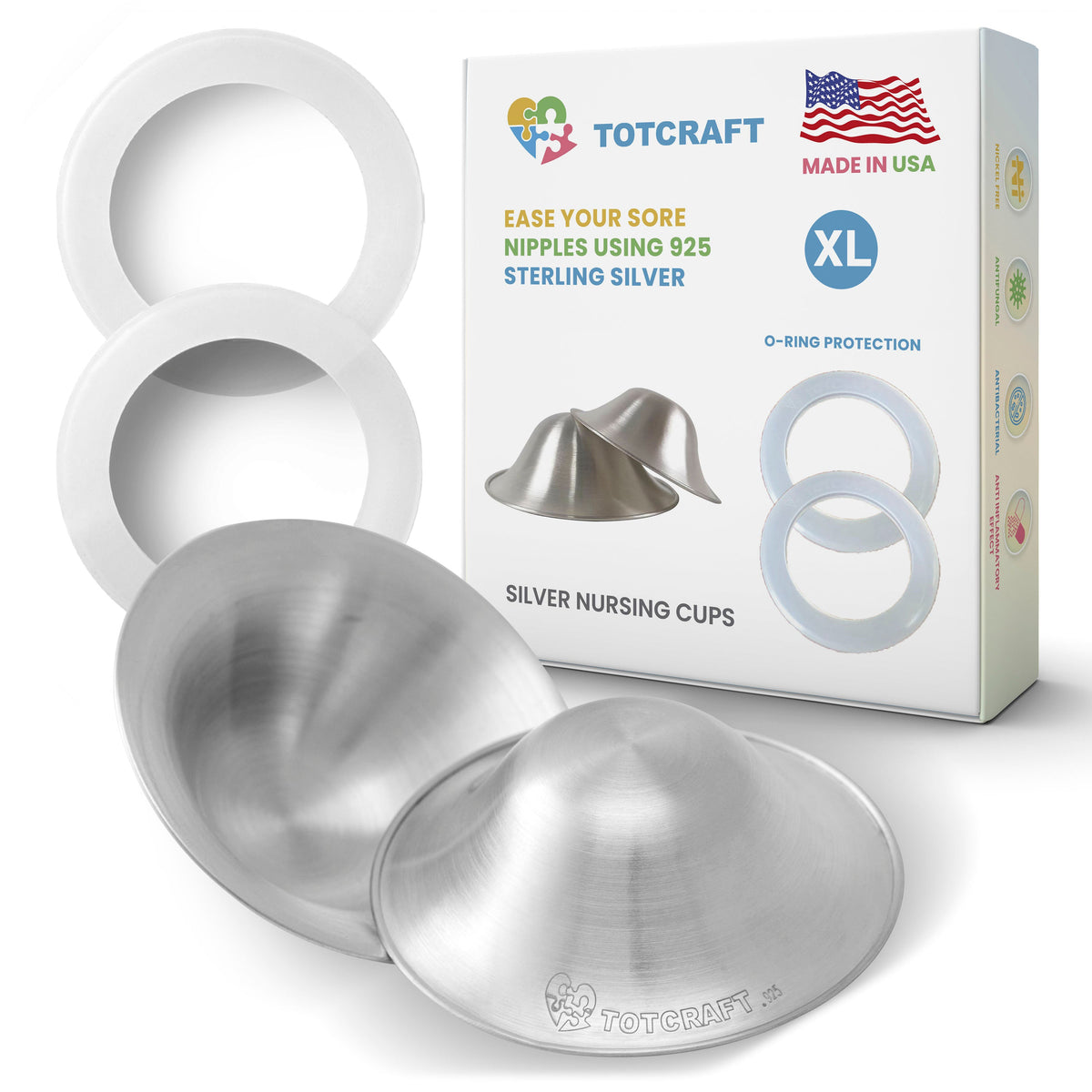 Silver nursing cups