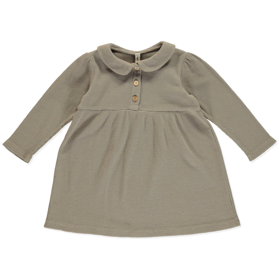 Organic Cotton Baby Girl Dress — Coffee