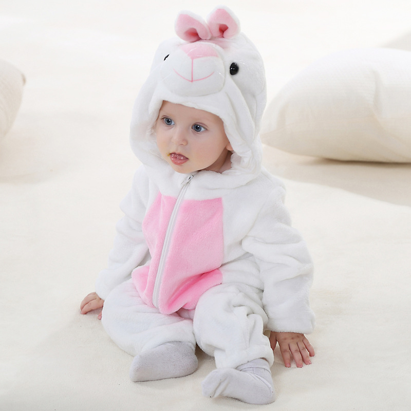 Newborn Flannel Animal Romper