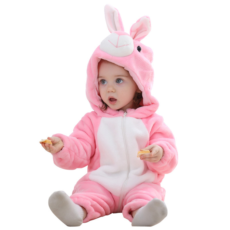 Newborn Flannel Animal Romper