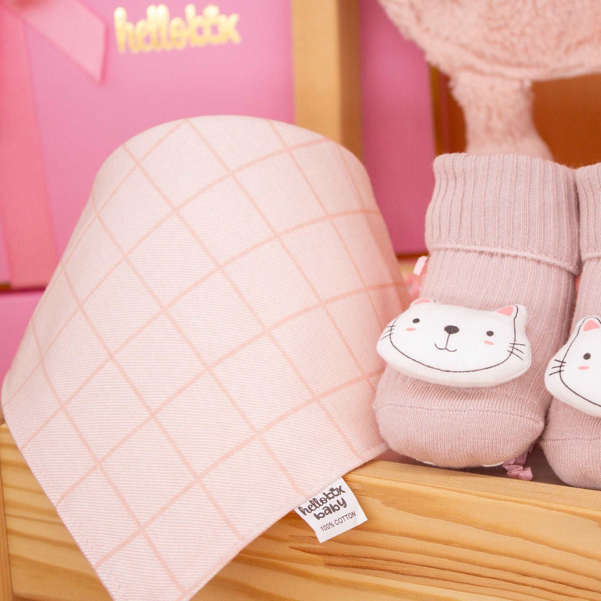 Baby Birth Gift Set for Girls - Comfort Blanket & Anti-Slip Socks