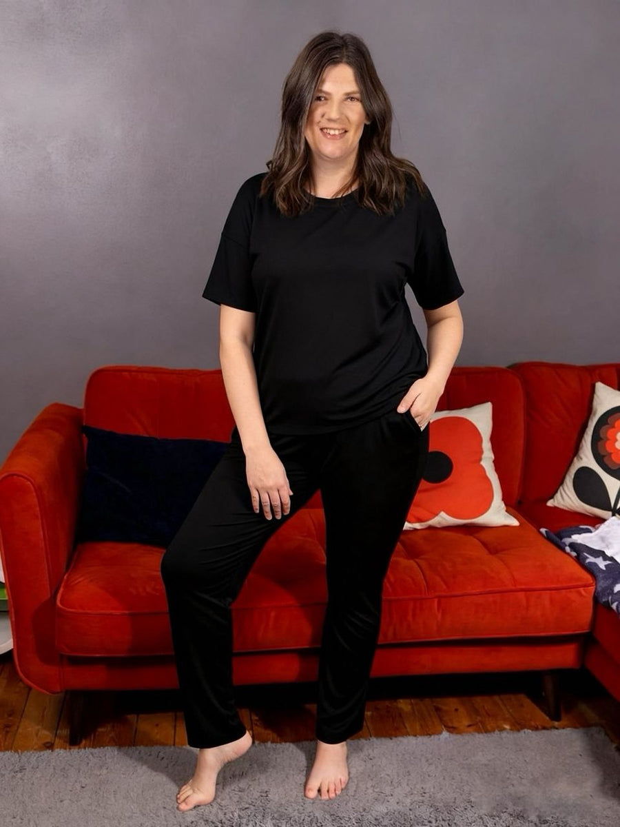 Black Cotton Nursing Pyjama Set