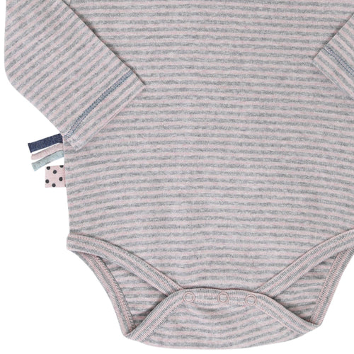 OrganicEra Organic Long Slevee Baby Bodysuit, Striped