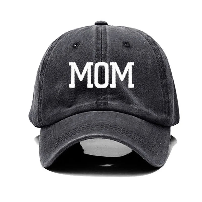 Embroidered Cotton Baseball Cap MOM and DAD
