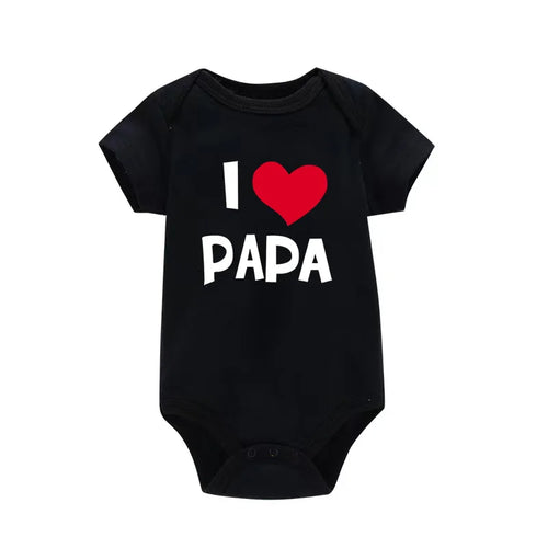 I Love Mama & Papa Baby Bodysuit