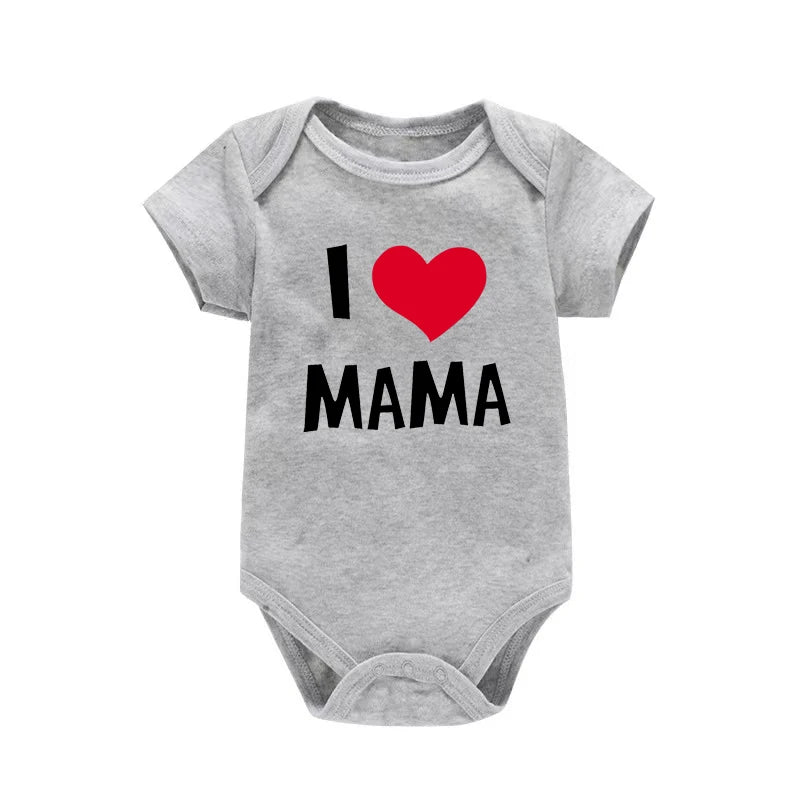 I Love Mama & Papa Baby Bodysuit