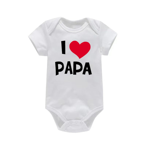 I Love Mama & Papa Baby Bodysuit