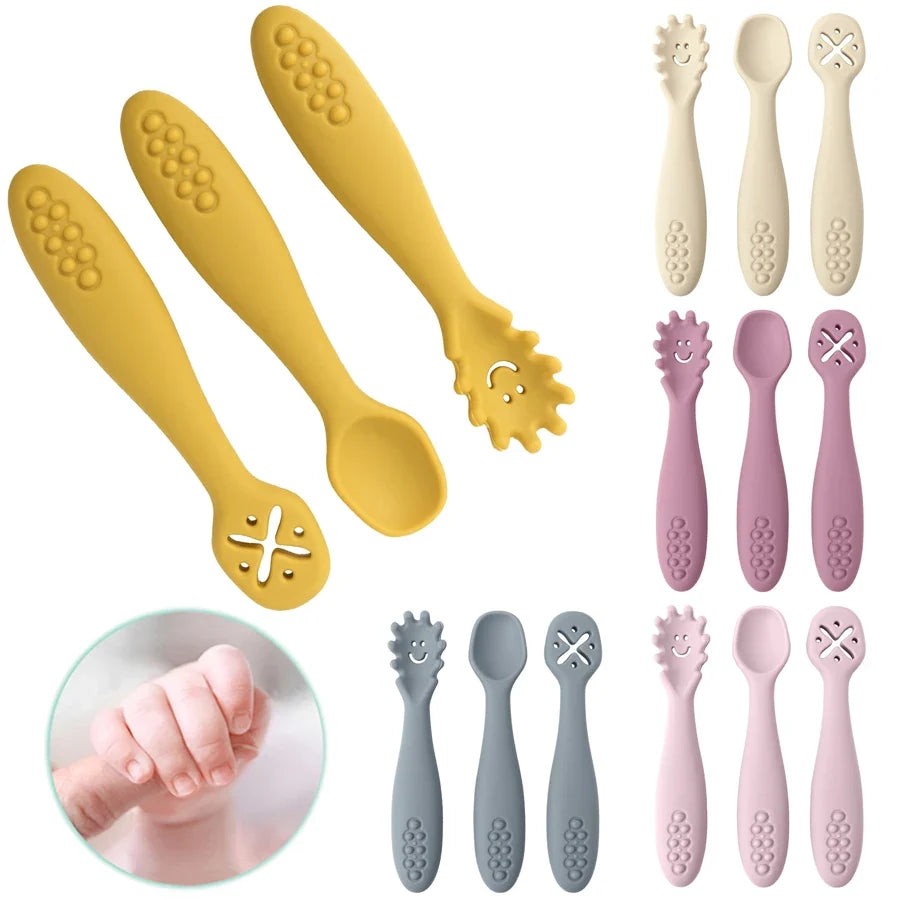 Silicone Baby Learning Spoons – Set of 3