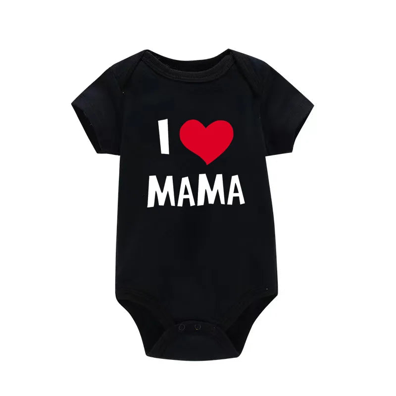 I Love Mama & Papa Baby Bodysuit