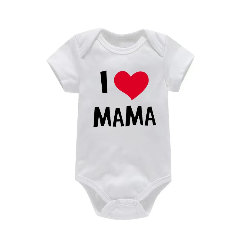 I Love Mama & Papa Baby Bodysuit