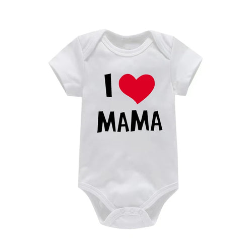 I Love Mama & Papa Baby Bodysuit