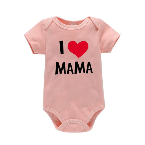I Love Mama & Papa Baby Bodysuit