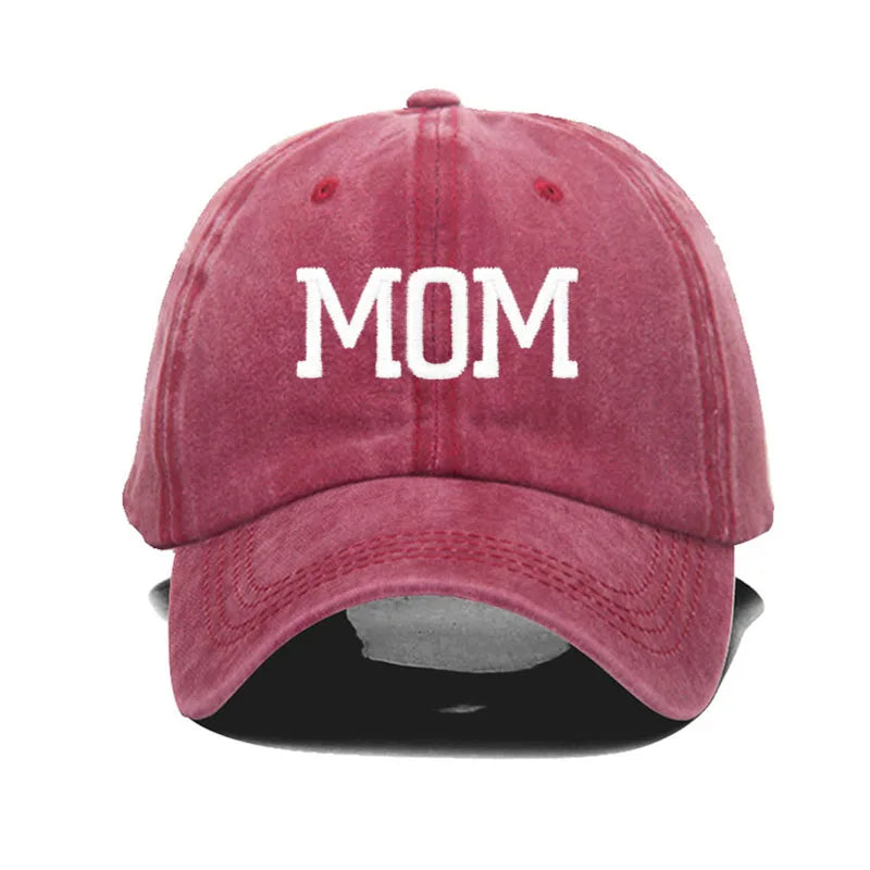Embroidered Cotton Baseball Cap MOM and DAD