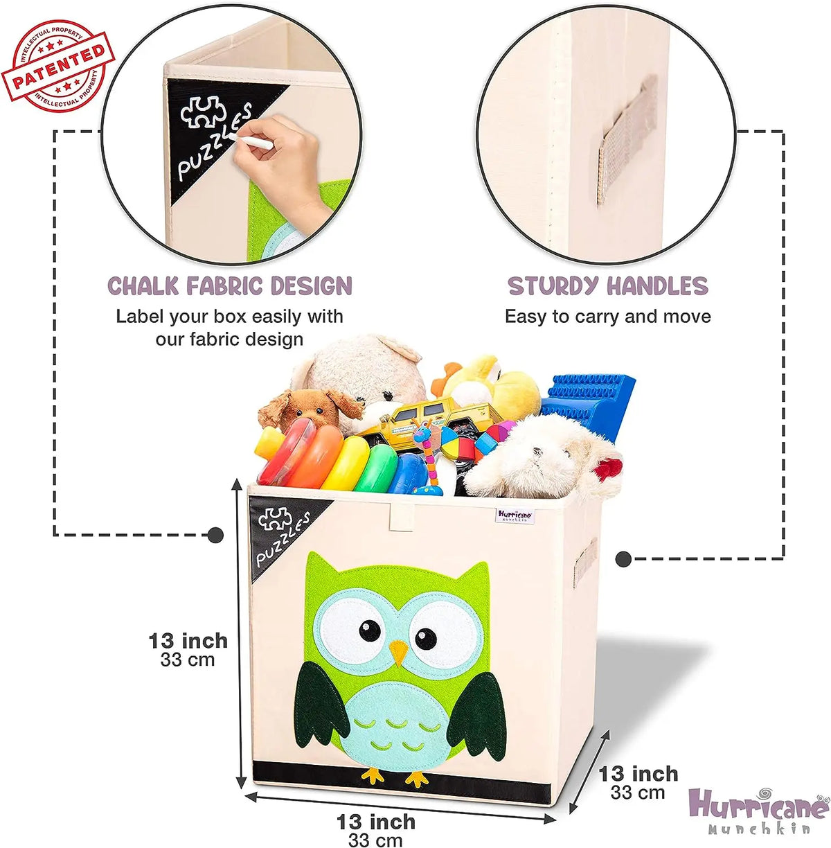 Squared Foldable Storage Box with Animals
