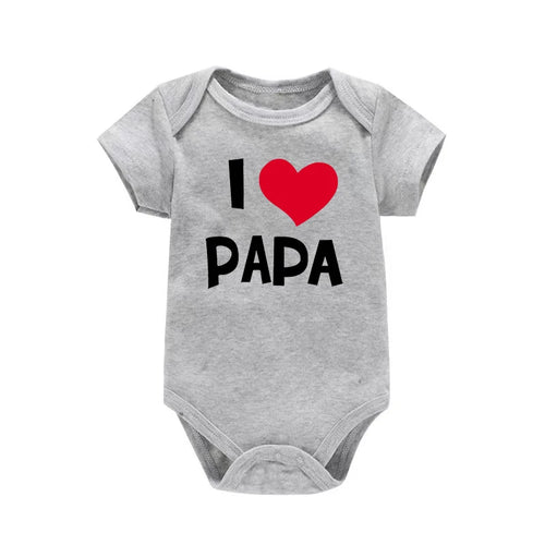 I Love Mama & Papa Baby Bodysuit