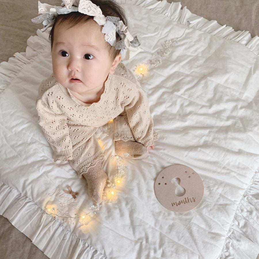 LaceNest™ – Knitted Hollow Baby Romper with Hat