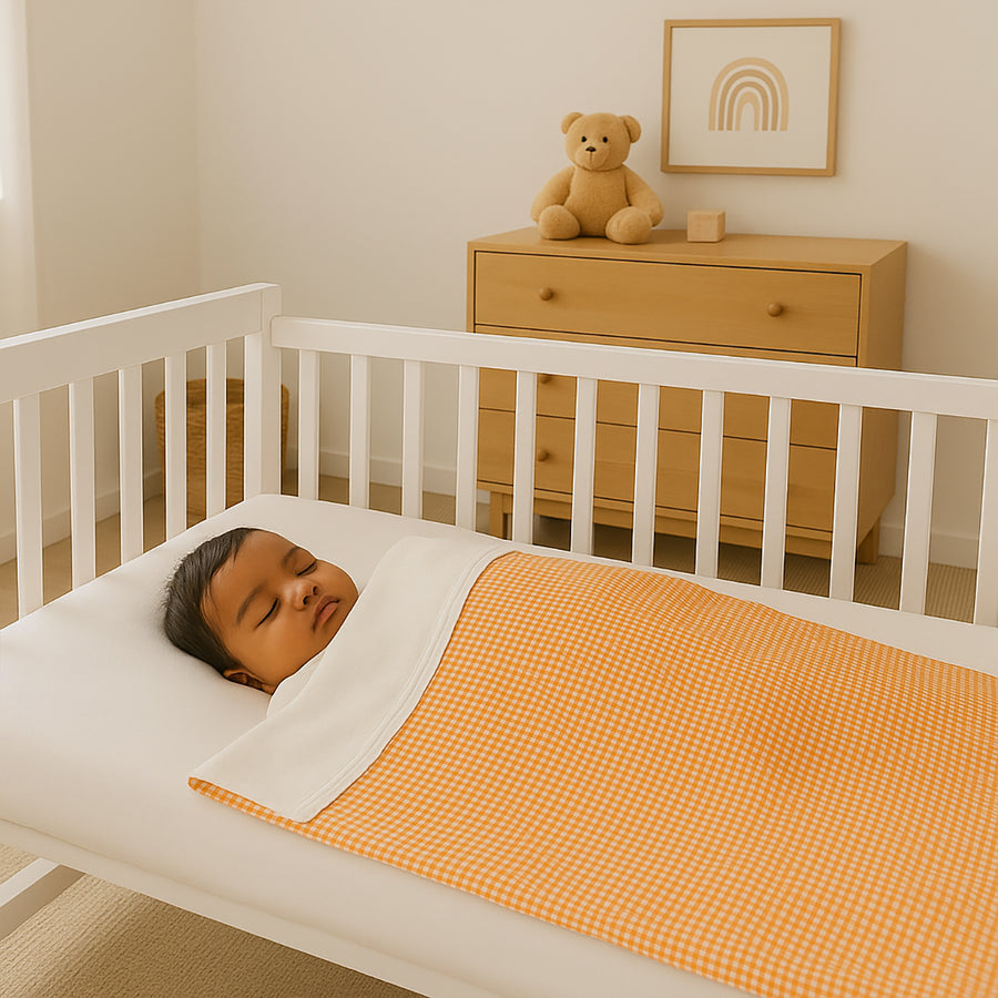 Organic Cotton Fleece Blanket -  Vichy