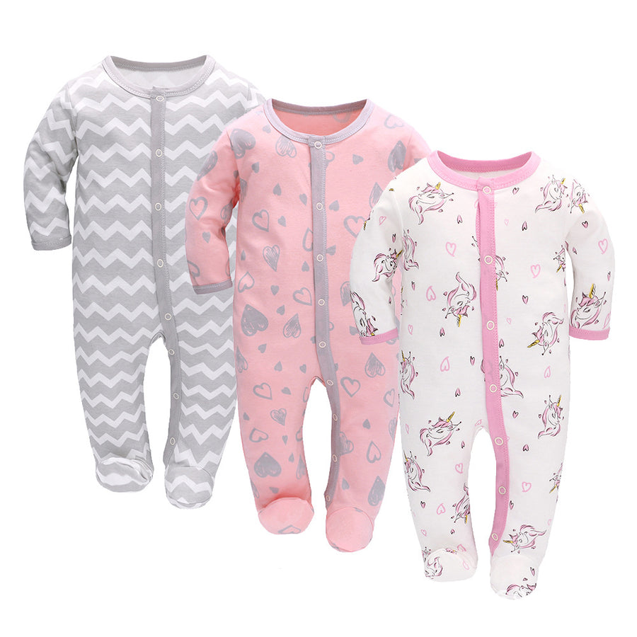 MiniSnug™ – Long Sleeve Baby Romper with Animal Print