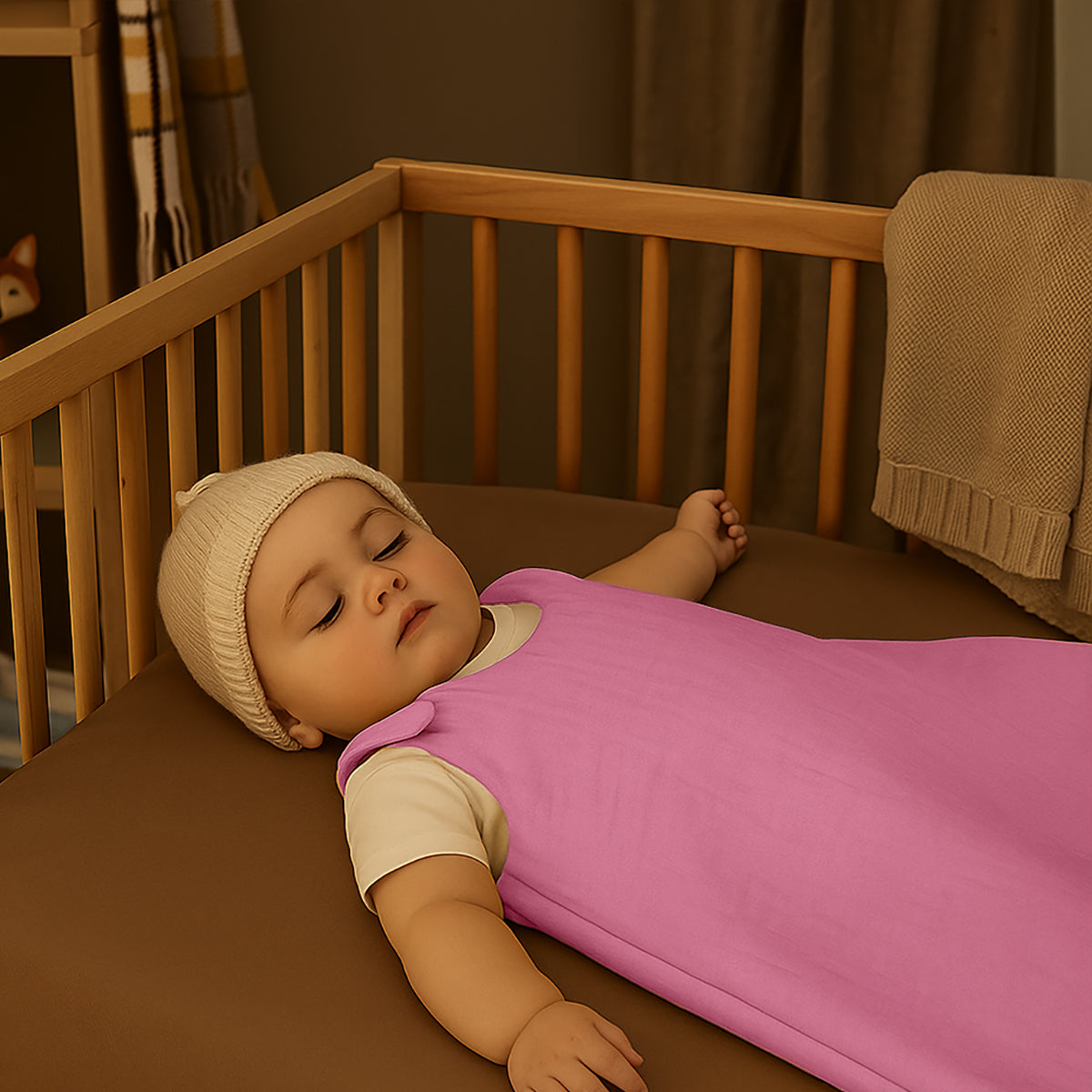Organic Cotton Winter Sleeping Bag - Pink