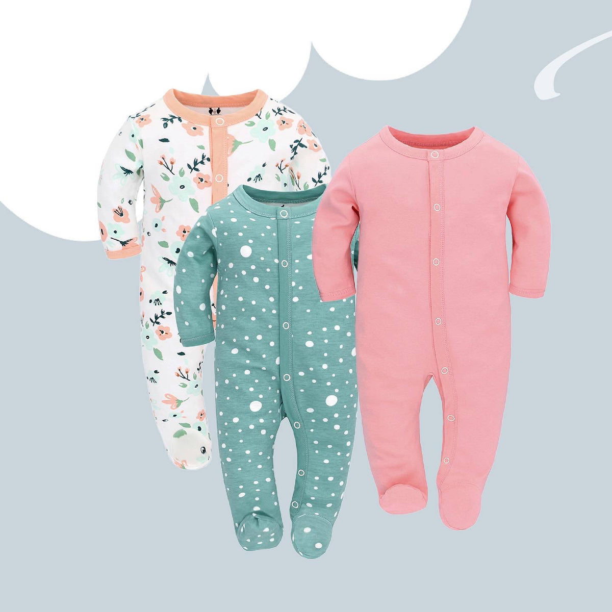MiniSnug™ – Long Sleeve Baby Romper with Animal Print