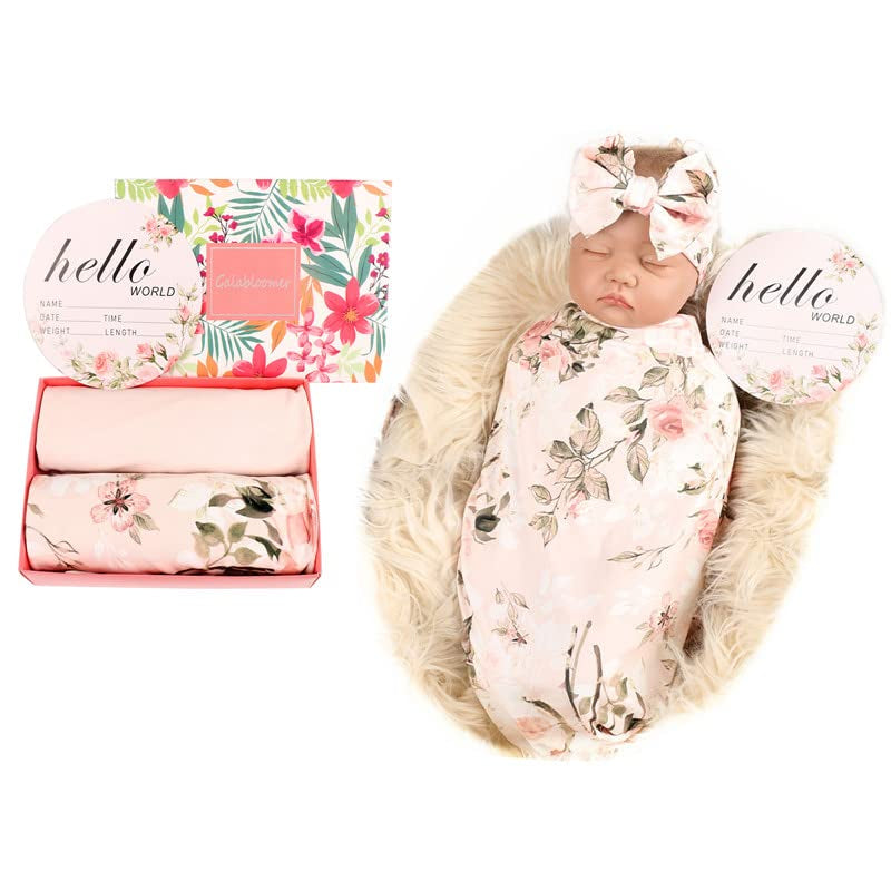 Newborn Swaddle Blanket and Headband Set