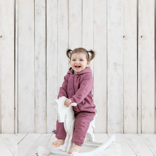 OrganicEra Organic Baby Jumpsuit With Zip - Bordeaux Melange